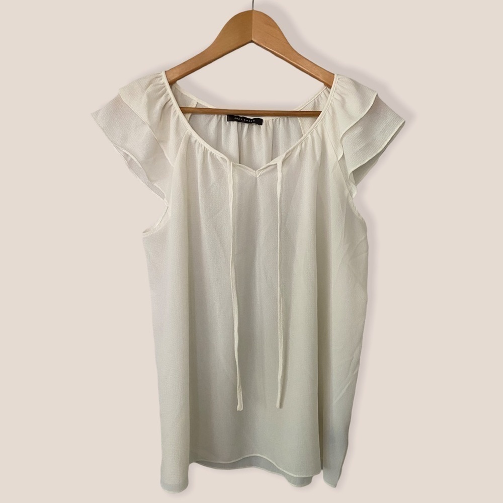 Suzy Shier Flutter Sleeve Top
